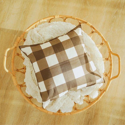 Forest Checkmate Pillow Case - Earthy Brown